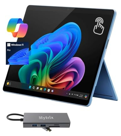 Microsoft Surface Pro 11, 13 120Hz 2.8K Touchscreen, Copilot+ PC Tablet, 10-Core Snapdragon X Plus w/AI NPU, 16GB RAM, 256GB SSD, WiFi 7, 4K Webcam, Docking Station, Win 11, WiFi Only, Sapphire