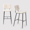 MEUBLE COSY Barhocker 2er Set Barstuhl Sitzhöhe 75 cm mit Lehne und Fußstütze aus Bouclé-Stoff Tresenhocker Bistrohocker für Bar Bistro Café Küche, Industriell, Beige