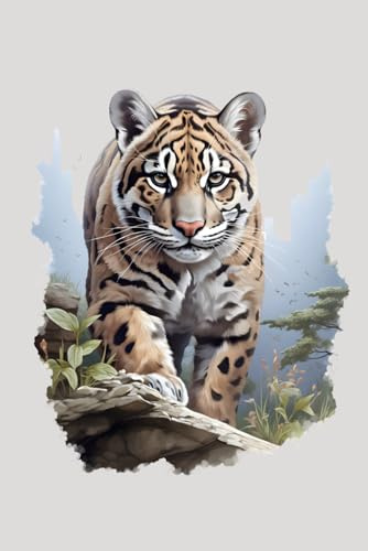 Notizbuch: Nebelparder Notizbuch | 6x9 Zoll DIN A5 | 100 Seiten liniert | Katze Notizheft | Kätzchen Tagebuch | Katzen Schreibheft | Leopardenkatze Geschenk