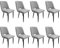 AnYu Furniture Esszimmerstühle 8er Set, Stühle Esszimmer Kunstleder mit Hoher Rückenlehne, Küchenstühle Modern mit Metallfüßen, Gepolsterter Esstisch Stühle Geeignet für Wohnzimmer Küche (8, Grau)