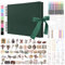 DazSpirit 80 Leere Seiten Fotoalbum zum Selbstgestalten, DIY Scrapbook Fotobuch zum Einkleben, mit 12 Marker & 7-Aufkleber, Gästebuch Ideal für Geburtstag Familie, Hochzeiten, Reisen, Dunkelgrün
