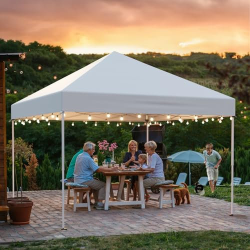 arvioo Pavillon, Feiern ohne Kompromisse, Pavillon 3x3 Wasserdicht Stabil Winterfest aus Metallgestell & 210D Oxford-Gewebe, Pop Up Faltpavillon 3-fach Höhenverstellbar für Grillfest Gartenparty (Weiß