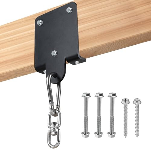 Supaway 1 Pièce Support Lourd pour Sac de Frappe – Fixation Murale/Plafond – Support Robuste et Pivotant à 360° – Crochet pour Poutre en Bois – pour Boxe, Muay Thaï, Yoga Aérien, Balançoire, Hamac