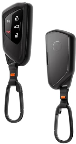 Spigen Volkswagen Schlüsselhülle [1 Stück], TPU Schlüsselgehäuse, Autoschlüssel Hülle für VW, Skoda mit Karabiner und Riemen, Kompatibel mit VW Smart Key Fernbedienung Cover Zubehör - Schwarz