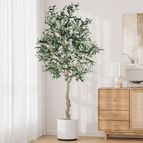 Dripex Olivenbaum Künstlich 210cm, Kunstpflanzen Groß für Wohnzimmer, Büro | Pflegefre wasserdicht flexibel in der Platzierung und nach Bedarf anordnbar