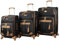 Steve Madden Designer-Gepäckkollektion – 3-teiliges Softside-Koffer-Set, erweiterbar, leicht, Reise-Set beinhaltet 50,8 cm Handgepäck, 61 cm und 71,1 cm karierte Koffer, Harlo Black, Carry-on, Medium,