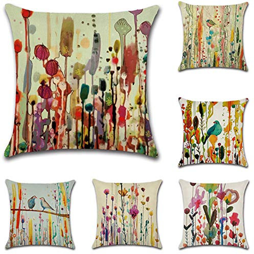 JOTOM Kissenbezug Kissenhülle Dekokissen Fall Sofa Auto Kissenbezüge Home Bed Decor 45 x 45 cm 6er Set