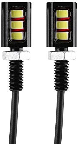 Yctze Lumière de plaque d'immatriculation de voiture de moto, 12V 3LED de moto universelle en aluminium LED Lampe universelle de lumière de boulon LED Lumières Feu arrière (Blanc)