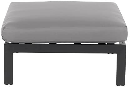 Home Deluxe - Gartenmöbel Set - Rio - Schwarz, Größe: XS - bestehend aus 1x Hocker - inkl. Kissen I Gartensitzgruppe Gartenlounge Balkonmöbel