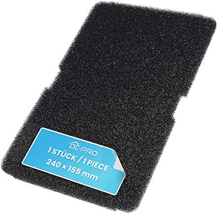 DL-pro Schaumfilter 240x155mm für Beko Blomberg 2964840100 2964840200 Smeg 782372445 782372152 Filterschwamm schwarz für Trockner Wärmepumpentrockner für effiziente Filterung und Wärmetauscherschutz