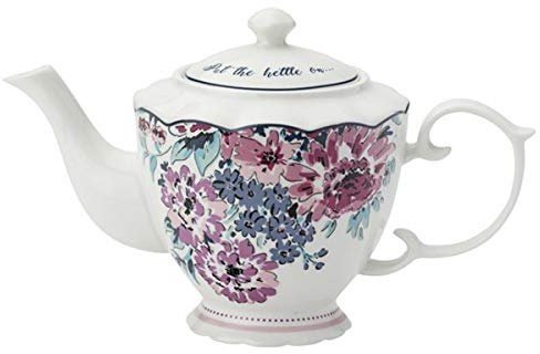 Ashley Thomas Porcelain Vintage Floral Teapot, 4-6 Cup Capacity