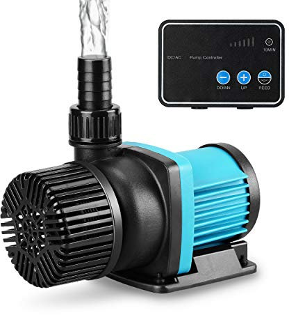JEREPET 1850GPH 55W16FT Aquarium 24V DC Water Pump with Controller, Submersible and Inline Return Pump for Fish Tank,Aquariums,Fountains,Sump,Hydroponic,Pond,Freshwater and Marine Water Use