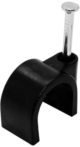 Lumonic 100x Nagelschelle 4mm für Kabel schwarz - Kabelschelle mit 14mm Nagel z.B. zur Befestigung an der Wand - Kabelklemmen verschiedene Größen 4-14