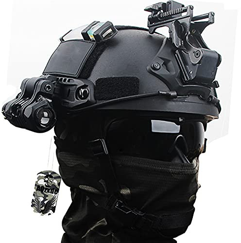 AQzxdc Armee Schutzhelm Mich 2000, Mit Sturmhaube Und Taschenlampe & Brillensets, Schlagfeste Outdoor-Ausrüstung, Für Airsoft Paintball CS Game,Sets c