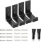 EXLECO Faltbare Wandhaken 4pcs, Aluminium Wandhalterungshaken ohne Bohren, Wand Kleiderhaken klappbar Headset Kopfhörerhalter Wandmontage Handtuchhaken (Schwarz)