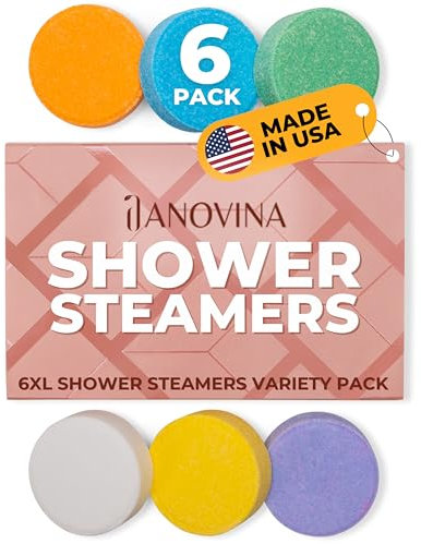 Anovina Shower Steamers Aromatherapy Gift Box Made in USA Self Care Gifts for Women and Men - All Natural Shower Bombs - Shower Tablets Made with Essential Oils