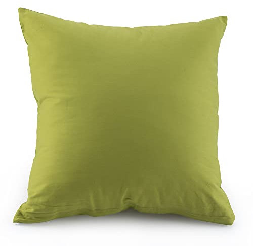 ATsense 2er Set Kissenbezug 40x40 cm - 100% Baumwolle, Grün Kopfkissenbezug mit Reißverschluss, Super Weicher Kissenbezug, ÖkoTex Zertifiziert für Allergiker Geeignet