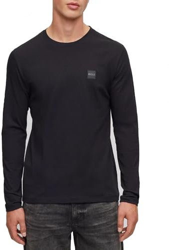 BOSS Mens Tacks Logo-Patch T-Shirt in Cotton Jersey Black