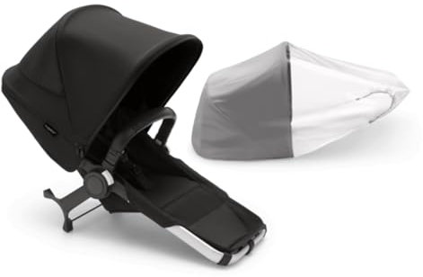 Bugaboo Donkey 5 Duo Extension Set, Converts Your Donkey 5 Mono into a Duo Pushchair, Side by Side, Improved Design, Reversible Seat and One Hand Steering, Midnight Black