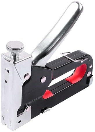 Tackerpistole, 3 in 1 Manuelle Nagelpistole mit 600 Klammern - Schwerlast Hefter für Polsterung, Fixiermaterial, Dekoration, Tischlerei