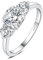JewelryPalace Drei Stein Rundschliff 1.4ct Moissanite Ring Damen, Verlobungsringe Silber 925 Frauen, Hochzeitsring Damenring Simulierter Diamant Promise Ring, Mädchen Schmuck Silberring mit Stein 51