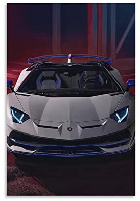 Supercar Poster Lamborghini Aventador Svj Poster Dekorative Malerei Leinwand Wandkunst Wohnzimmer Poster Schlafzimmer Gemälde 30 x 45 cm