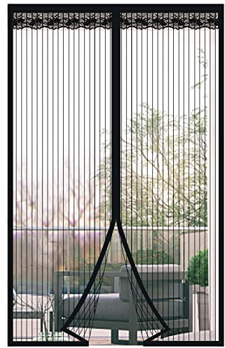 DIKER Zanzariera Magnetica per Porte Anti Zanzare Calamite Tenda Anti Zanzare Insetti Facile da installare per ideale per porte da balcone, cantine, terrazze (Nero, 75 * 220cm)