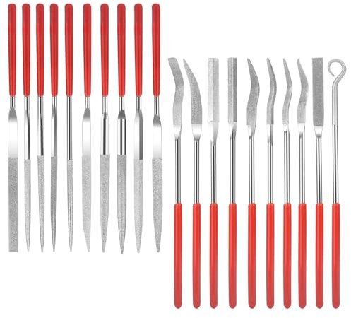 Linkstyle 20PCS Diamond Needle File Set, Mini Needle Jewelry Files Dental File Tool Kit for Metal Glass Stone Wood Jewelry Carving