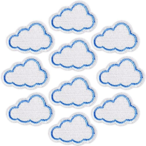 10 Stück Mini-Aufnäher zum Aufbügeln, zum Aufnähen auf kleine Wolken, bestickte Applikationen für Kleidung, Kleid, Jacken, Rucksäcke, Hosen, Mützen, DIY, Basteln, Dekoration