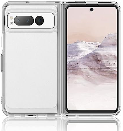Dabuu Hülle Kompatibel mit Google Pixel Fold, [Rutschfestem] [Kratzfeste] [Stoßfest] Transparent PC Schutzhülle Soft Bumper Case Cover Handyhülle für Google Pixel Fold
