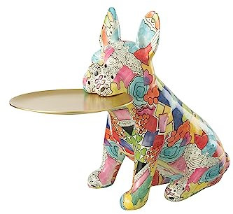 J-LINE -BULLDOG TRAY POP-ART POLY (45x20x32,5cm)