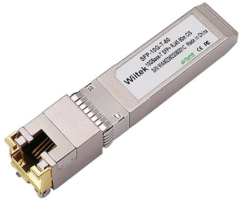 Wiitek 80 Meters, 10Gbps SFP+ to RJ45 Modules, 2.5G/5G/10GBase-T Ethernet RJ45 to SFP+ Transceiver, Compatible for Cisco SFP-10G-T-X, Ubiquiti, Netgear, Mikrotik, Unifi and More