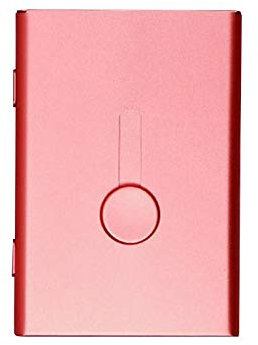 TopHomer Visitenkartenetui, Automatische Pop-ups Visitenkartenhalter Professionelle, Metall Tragbar Kartenetui für Büro Damen und Herren (Rosa)