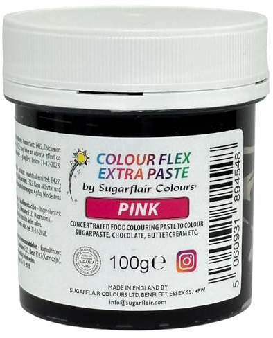 Colour Flex Food Colouring Paste Pink - Extra Concentrated, Vibrant Food Colouring For Buttercream, Chocolate, Sugar Paste, Icing, Fondant, Royal Icing, Cake Decorations and More - 100g
