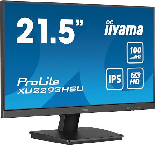 iiyama Prolite XU2293HSU-B6 21.5 Inch IPS LED Monitor Full HD 100Hz HDMI DP USB 2.0 Slim-Line FreeSync Black