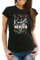 MoonWorks® Damen T-Shirt Fasching Karneval Konfetti im Herzen Kostüm-Ersatz Verkleidung Funshirt Frauen schwarz L