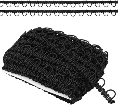 Elastisches Band für Hochzeiten, Elastische Knopfloch, Hochzeits-Stretch-Knopfloch, Elastische Knopflochdekoration aus Spitze, Spitzen-Stretch-Knopfloch-Ornament, Nähornament Stretchband(9m, Schwarz)
