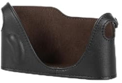 MRZHOUCASE Halbtasche aus echtem Rindsleder für Leica M2 M3 M4 M6 M7 MP Filmkameras (Schwarz ohne ASA-Ausschnitt)