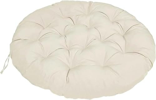 LIVEDOLLS Papasansessel Kissen, Polster Für Papasansessel,Radar Stuhl Pad, Rundes Dicke Stuhlkissen Bequem Weich Sitzkissen Hängesessel Für Indoor Outdoor Garten Stuhlauflage(Beige,80x80cm)