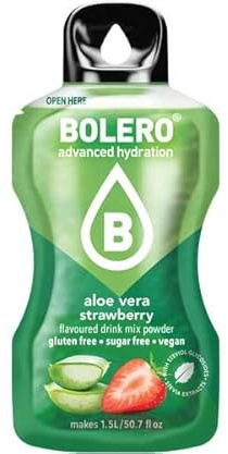 Bolero Drink Geschmacksrichter ohne Zucker, Geschmack Aloe Vera und Erdbeere, Format 9 g.