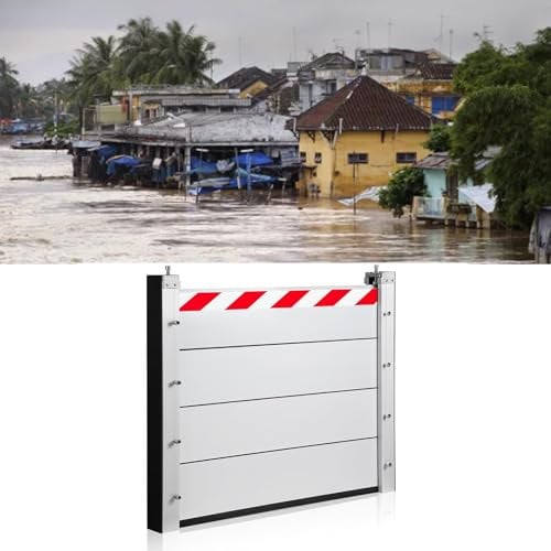 Barriera Antiallagamento, Impedisce L'allagamento Di Dighe Temporanee, Barriera Di Controllo Deflettore In Alluminio Con Striscia Riflettente Di Avvertimento Per Uso Domestico, Strade, Tunnel(A,65*100