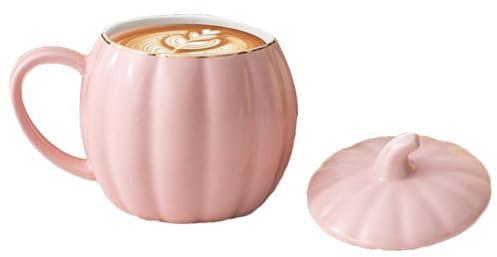 Tasse À La Citrouille, Tasses À Café À La Citrouille Avec Couvercle Tasse Citrouille D'Halloween Pour Café Tasses À Café En Céramique Tasse En Céramique D'Halloween Pour Bébés Et Adultes, Famille E
