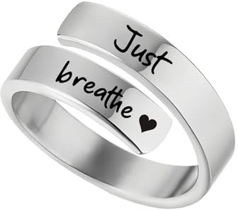 MeeQee 925 Silber Ring Für Damen Offen Verstellbar Inspirierende Ringe Stapelbar Spirale Gedreht Ring Schmuck Minimalistisch Ermutigungsgeschenk für Frauen (Silber)