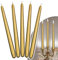 Decoraparty 10 goldene Kerzen, Höhe 29 cm, lang, konisch, gold-metallisch, elegante Dekoration aus Wachs für Feiern, Neujahr, Jahrestag, Weihnachten, für Kerzenständer
