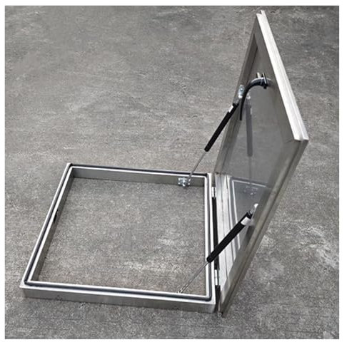Dachfensterabdeckung Anpassbare Größe Dachboden-Ausgangsdeckel, 58 68 78 88 98 CM Dach-Dachhimmel-Abdeckung Mit Griff-Gummidichtungs-Streifen, 304 Edelstahl-Schacht-/ Keller-Ausgangsabdeckung(Inner Si