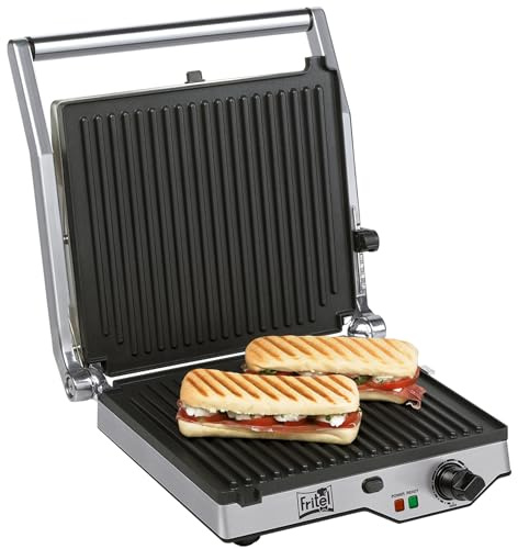 FRITEL Grill/Panini/BBQ GR 2275 – Sandwichtoaster & BBQ in 1 – 29 x 26 cm – 2000 W – Herausnehmbare Platten – 180° aufklappbar