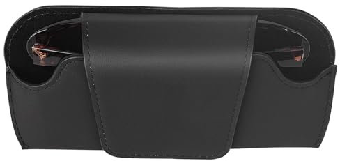 Brillenhalter für Auto, Sonnenbrillenhalter Auto mit Magnetverschluss, Leder Sonnenbrillenhalter für Autovisier, Auto Sonnenbrillenhalter Schwarz, Sonnenblende Organizer, Kfz-Visier-Zubehör