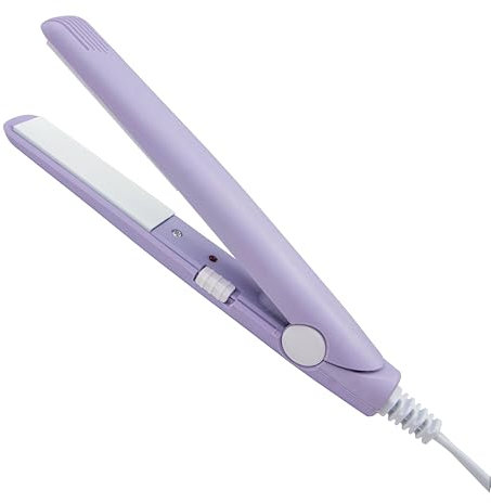Mini Hair Straightener for Short Hair,Travel Straighteners and Curlers in One for Women Men Styling, UK Plug (Purple)