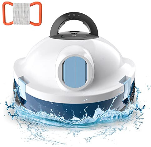 Poolroboter, kabelloser Poolsauger, Dunkelgrau Y10 Schnurloser Roboter-Poolreiniger, automatischer, leistungsstarker Poolsauger, 90 Minuten Laufzeit, selbstparkend, ideal für Flache
