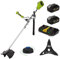 Desbrozadora Inalambrica de 2 Baterias 40 V - Cortadora de Cesped Inalambrica de Hoja e Hilo de Nailon con Cargador Doble Rapido - Cortabordes a Bateria Inalambrica